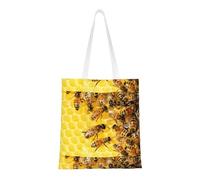 Gnbmvcc Bee Flying - Bolsa de compras reutilizable de 15 x 16 pulgadas, bolsa de lona, bolsa de protección del medio ambiente