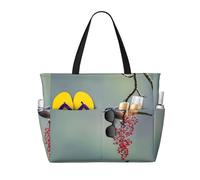Gnbmvcc Birds Autumn - Bolso de playa de gran tamaño para mujer, con cremallera, para viajes, compras, viajes, piscina