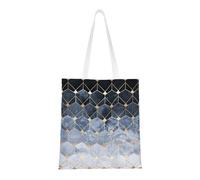 Gnbmvcc Blue Hexagons And Diamonds - Bolsa de compras reutilizable de 38 x 40 cm, bolsa de lona, bolsa de protección del medio ambiente