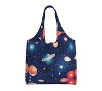 Gnbmvcc Bolsa de lona con un solo hombro, diseño de cielo estrellado, bolsa de lona de color respetuoso con el medio ambiente, se puede reutilizar, súper duradera y lavable.