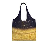 Gnbmvcc Bolsa de lona dorada brillante con un solo hombro, bolsa de lona de color respetuoso con el medio ambiente, se puede reutilizar, súper duradera y lavable.