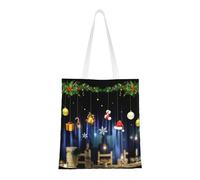 Gnbmvcc Calcetines de Navidad para fiesta de Navidad, bolsa de compras reutilizable, bolsa de lona para la compra, bolsa de protección del medio ambiente