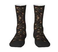 Gnbmvcc Calcetines dorados de plumas de pavo real para hombre y mujer, color de contraste, calcetines deportivos cálidos personalizados en otoño e invierno., blanco, Altoa única