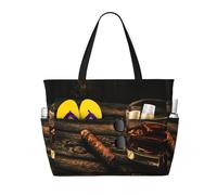 Gnbmvcc Cigar & Whiskey - Bolsa de playa de gran tamaño para mujer, con cremallera, para viajes, compras, viajes, piscina