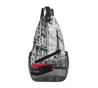 Gnbmvcc City Street - Bolso bandolera para hombre, resistente al agua, estilo retro, color rojo