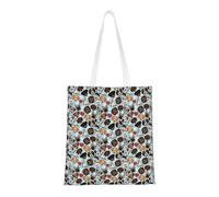 Gnbmvcc Cute Pug Dog - Bolsa de compras reutilizable de 38 x 40 cm, bolsa de lona, bolsa de protección del medio ambiente
