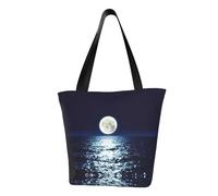 Gnbmvcc Full Moon In Night - Bolso de hombro para mujer, bolso de compras, trabajo diario, bolsa de compras personalizada de viaje a la moda.