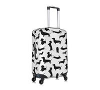 Gnbmvcc La maleta de viaje de negocios para perros salchicha de Black Dogs es adecuada para maletas de 18 a 32 pulgadas., White, L