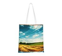 Gnbmvcc Wheat Field - Bolsa de compras reutilizable de 38 x 40 cm, bolsa de lona, bolsa de protección del medio ambiente