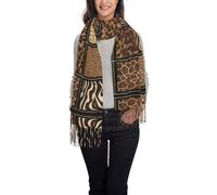 Gnbmvcc Wild Zoo - Bufandas largas para mujer para otoño e invierno, suaves, cálidas, con flecos
