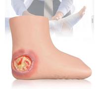 GNbow Modelo Realista De Pie De Silicona, Manga de Entrenamiento for Heridas de úlceras en el Talón para La Práctica Y Demostración del Cuidado De Úlceras por Decúbito, Práctica Docente