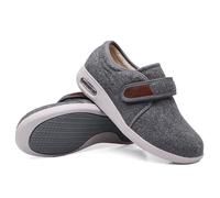 GNbow Zapatos Ortopédicos para Diabéticos, Zapatos Anchos Hombre Cómodas Zapatillas Casuales Ajustables para Caminar para Pies, Zapatos de Invierno con Forro Cálido