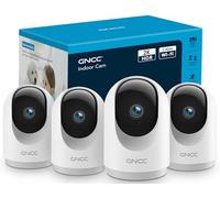 GNCC 2K 3MP Camara Vigilancia WiFi Interior 2.4/5GHz(Pack 4), Camaras Vigilancia Domicilio WiFi para Bebés/Mascotas, 360°, Audio Bidireccional, Detección de IA, Visión Nocturna, Compatible con Alexa