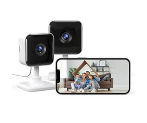 GNCC 2K 3MP Cámara Vigilancia WiFi Interior, Mini Camaras Vigilancia Domicilio WiFi, Detección de Movimiento, IA, Audio Bidireccional, Visión Nocturna, Alerta, Compatible con Alexa y Google(2-Pack)