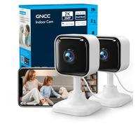 GNCC 2K 3MP Camaras Vigilancia Domicilio Wifi 2.4G/5GHz, Camara Vigilancia WiFi Interior con Seguimiento, Detección de IA, Audio Bidireccional, Visión Nocturna, Compatible con Alexa y Google, (2-Pack)