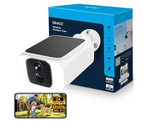 GNCC 2K 4MP Camara Vigilancia WiFi Exterior Solar, 2.4G/5GHz WiFi Camara Seguridad Exterior con Batería, Visión Nocturna Color, PIR Sirena, Audio Bidireccional, PIR Movimiento Detección, IP66, Alexa