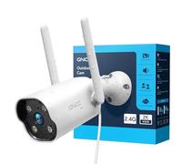 GNCC 2K Cámara Vigilancia WiFi Exterior Fija, Solo WiFi a 2,4 GHz, IP65, Detección e Movimiento, Sirena, Audio Bidireccional, Cable de 3m, Se Requiere Suscripción a la Nube, Enchufe