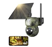 GNCC Camara Fototrampeo de Caza 4G LTE 2K con SIM y Paneles Solare sin WiFi | Adecuado para Caza y Monitoreo Remoto, 360°PTZ, Visión Nocturna en Color/Infrarrojos, SD/Cloud, Audio Bidireccional, IP65