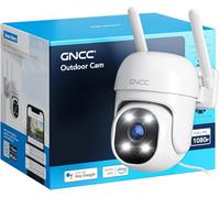 GNCC Cámara Vigilancia Wi-Fi Exterior 1080P para Domicilio, Solo WiFi de 2,4 GHz, 360° PTZ, Detección IA, Seguimiento Inteligente, IP65, Se Requiere Suscripción a la Nube, 24/7, Enchufe, GK2