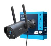GNCC Cámara Vigilancia WiFi Exterior 2K 3MP, Visión Nocturna 15m, Notificaciones en Tiempo Real, Ángulo 110°, IP65 Impermeable, Detección de Movimiento AI, Sirena, Compatible con Alexa