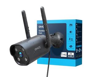 GNCC Cámara Vigilancia WiFi Exterior 2K 3MP, Visión Nocturna 15m, Notificaciones en Tiempo Real, Ángulo 110°, IP65 Impermeable, Detección de Movimiento AI, Sirena, Compatible con Alexa