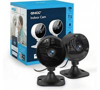 GNCC GC3 Pack 2 Camaras Vigilancia Domicilio WiFi de 2,4 GHz, Fijas Monitor Bebés/Mascotas, Fácil Instalación, Detección de Movimiento, Nube y Almacenamiento SD, Enchufable, Negro