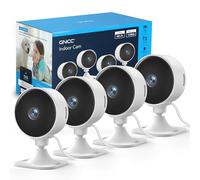 GNCC GC3 Pack 4 Camaras Vigilancia Domicilio WiFi 1080P, Fijas, Monitor Bebés/Mascotas, Fácil Instalación, Detección de Movimiento, Nube y Almacenamiento SD, Se Requiere Suscripción, 2.4GHz, Plug-in