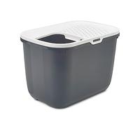 GNCPets Arenero Cubierto para Gatos Savic Aseo Hop In Antracita- fácil Limpieza Bandeja de Arena para Gatos con Tapa Ranurada para Gatos Grandes - Arenero Gatos Cubierto