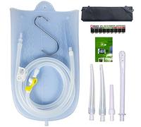 GNEGKLEAN Kit de bolsa de enema de silicona con manguera de 6 pies, 5 puntas de enema, válvula de flujo controlable y termómetro de agua, enemas de café de capacidad de 2 cuartos de galón para