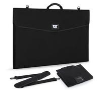GNEGNI LIFE Carpeta A1 (64 x 95 cm) - Carpeta de dibujo impermeable de 600D con revestimiento de PVC, con tapa abatible, correa para el hombro y asa para bocetos, carteles y obras de arte, Negro