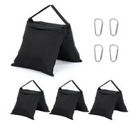GNEGNI LIFE Juego de saco de arena para un soporte seguro, 4 bolsas de peso de nailon (máx. 9 kg), ideal para contrapeso y sujeción de trípodes en estudio fotográfico (negro)