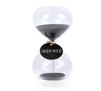 GNEGNI LIFE Reloj de arena de 60 minutos, reloj de arena colorido, con reloj de arena, temporizador de cocina, cristal inspirado, hogar, oficina, escritorio, decoración (negro)