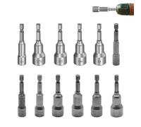 GNHG 12 piezas Bussola para Avvitator, Magnetico Hexagon Nut Driver Drill Bit, Set di Chiavi a Bussola, Dadi y Adaptadores para Bussola a Percusión
