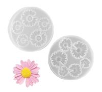 GNHG 2 Piezas 3D Moldes para Velas, Mini Moldes de Silicona para Velas Margarita,Aptos para Manualidades en Casa,Accesorios para Clases de Manualidades Escolares (Gris)