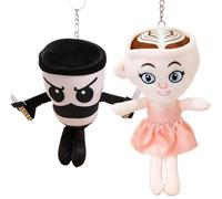 GNHG 2 Piezas Peluche Italian Brainrot Tralalero con llavero, Brainrot Ballerina Capuchina y Cappuccino Assasino, Muñeco Suave y Divertido, para Niños y Adultos, Regalo para Fans y Coleccionistas