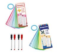 GNHG 2 Set Jeu Multiplication 1 x 1 Cartes d'apprentissage,Tableau de division,Jeu d'apprentissage,Cadeau à Partir de 5 ans Garçon Fille,Pour Apprendre à Calculer (Multiplication et Division)