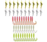 GNHG 20pcs Cebo Camarón Artificial y 30pcs Blandos Senuelos De Pesca,CamaróN BióNico Luminoso,Señuelo de Pesca de camarón Suave con Gancho,Señuelo De Pesca Simulado, Cebos Artificiales De Pesca