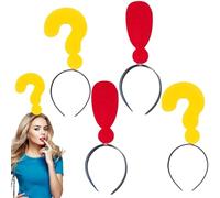 GNHG 4 Piezas Diadema de interrogación, diadema con punta de exclamación, tocado divertido personalidad venda coleteros para cabello de mujer tiara pelo divertido con punta de flecha(E)