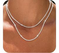 GNHG Collana D'argento Girocollo Lucido Dainty Link Catena Sottile Collana Minimalista Girocollo Gioielli Per Le Donne E Le Ragazze