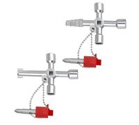 GNHG llave maestra de 2 piezas, llave de utilidad 4 en 1, llave de 4 vías,llave triangular