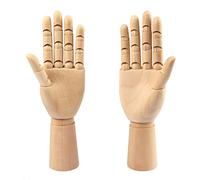 GNIEMCKIN Modelo de mano de madera, 2 piezas, 12 pulgadas, figura de maniquí de mano izquierda y derecha con para exhibición de joyas de mano, decoración, bocetos.