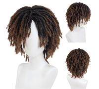 GNIMEGIL Peluca Dreadlocks hombre ombré-marrón tressada Fake Dreads T1B/30 Cosplay diversión fibra sintética