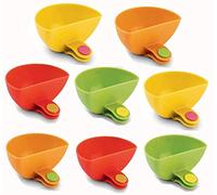 Gnimup Soporte para platos con clip de inmersión, paquete de 8 clips de inmersión surtidos para platos con clip, soportes para salsa de tomate, sal, vinagre, sabor azúcar, especias, recipiente para