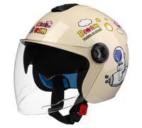 GNIUBBDB Casco de Moto Infantil 3/4, Casco Jet con Visera, Cascos de Ciclomotor para Niños Niñas, Casco de Moto Media Cara Homologado ECE B,50-56CM