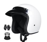 GNIUBBDB Casco Jet Moto Vintage 3/4 Medio Casco Casco Moto Abierto con Visera Solar Hombres y Mujeres Casco Ciclomotor Vintage para Scooter Cruiser Homologado ECE B,L (57-58cm)