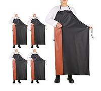 GNJCV Delantal de PVC resistente a los químicos, color negro, unisex, impermeable, vinilo, para lavar platos, aseo de perros, jardinería, limpieza de peces (paquete de 5, delantales negros, paquete de