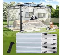 GNKBTOF 2.4 x 3.2 m Lona Impermeable Exterior Transparente 140 g/m² PVC Lona de Protección con Reforzado Ojales, Duradera Resistente a Desgarros para Protección Multiusos Terrazas