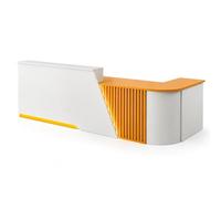 GNNymphyte Mostrador De Recepción Grande, Cajones con Cerradura Y Bandeja For Teclado, para Oficina, Tienda, Salón O Vestíbulo(Naranja,Left,140x60x100cm)
