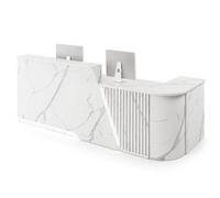 GNNymphyte Mostrador De Recepción Moderno, De Madera Luces LED Cajones con Cerradura Y Bandeja For Teclado, For Oficina, Salón, Hote(Bianco,Right,150x60x100cm)