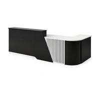 GNNymphyte Mostrador De Recepción, Mostrador De Recepción Moderno, Cajones con Cerradura Y Bandeja For Teclado, For Oficina, Salón, Hote(Negro,Right,150x60x100cm)